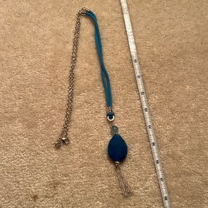 Talbots turquoise and silver necklace 20”